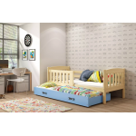 Jednolôžková posteľ Kubus3 Prírodná pre teenagerov 160x80 s matracom, rozkladacia - modrá